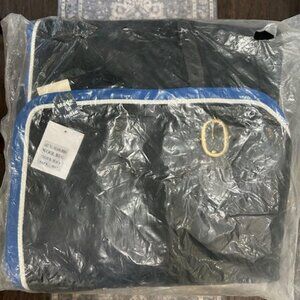 New Wool Rug Cooler Black 80" Horse size w/ blue piping